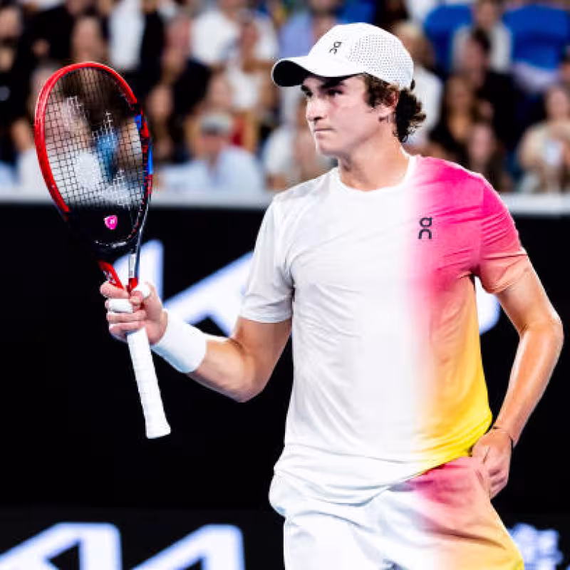 This is what Fonseca did minutes before playing against Rublev at the 2025 Australian Open. Photo: Getty