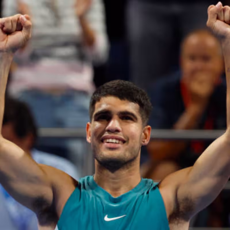 Carlos Alcaraz analyzes his victory against Cilic in Doha. Source: Getty