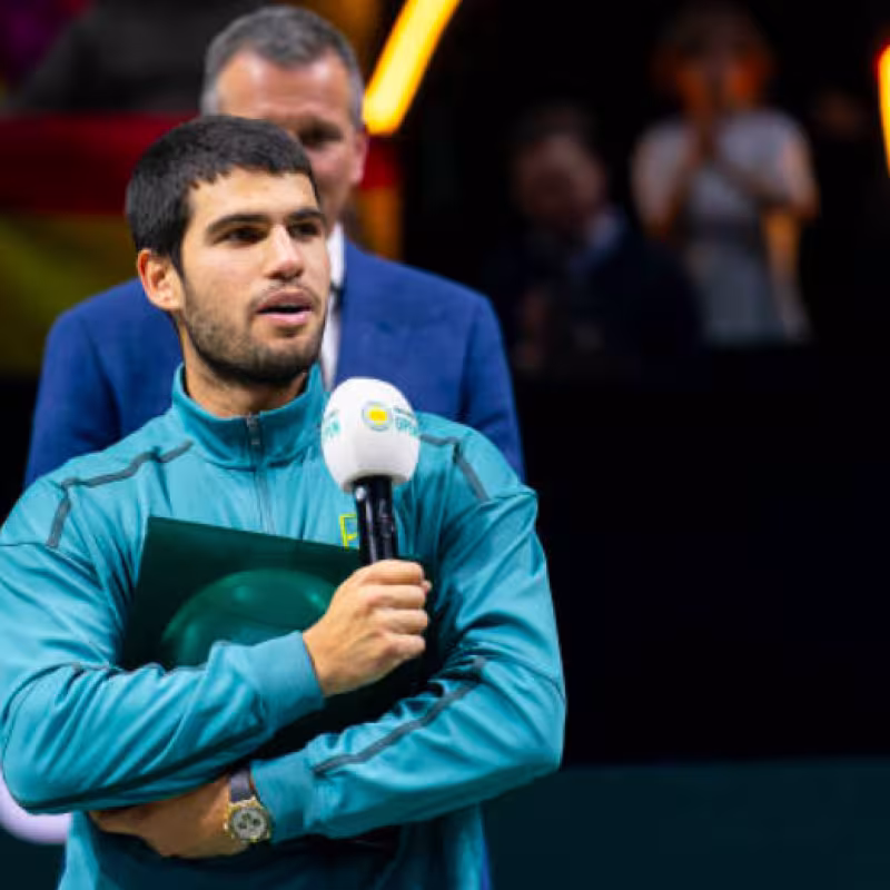Carlos Alcaraz speaks from Doha. Source: Getty
