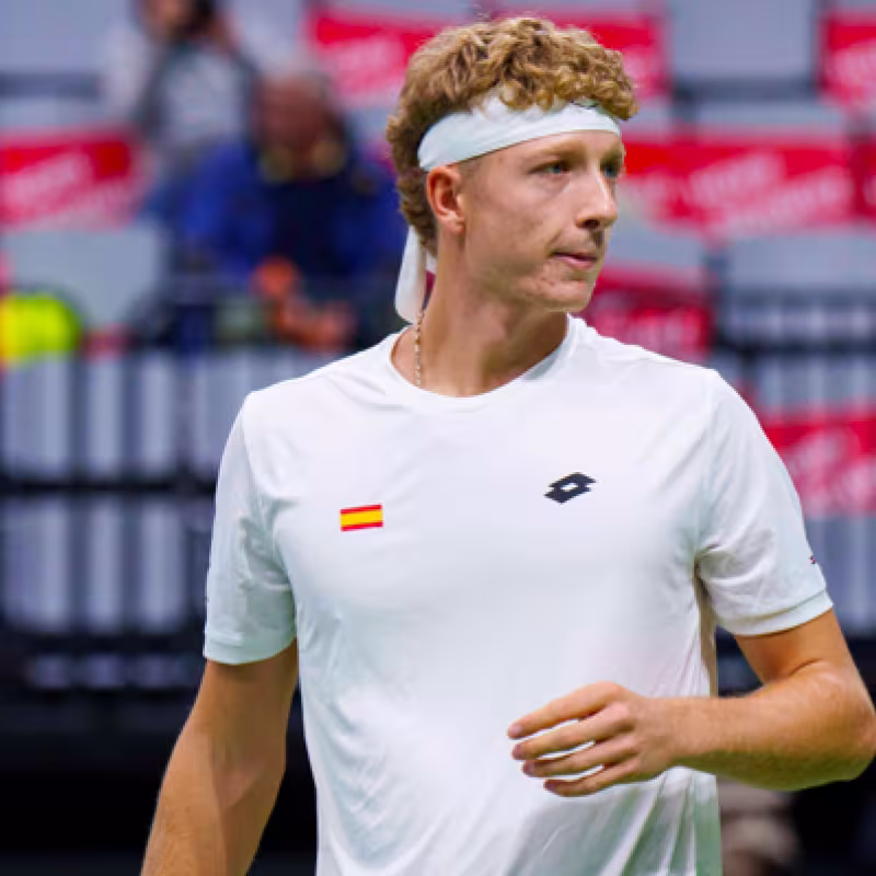 Martín Landaluce makes debut with Spain in the Davis Cup. Source: RFET