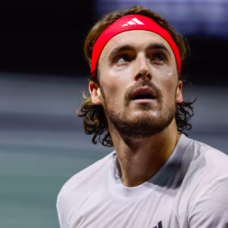 Stefanos Tsitsipas out in the first round of Doha. Source: Getty