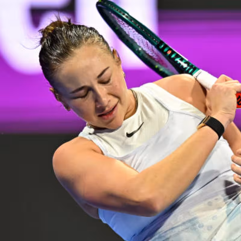 Amanda Anisimova at the WTA in Doha 2025. Photo: Getty