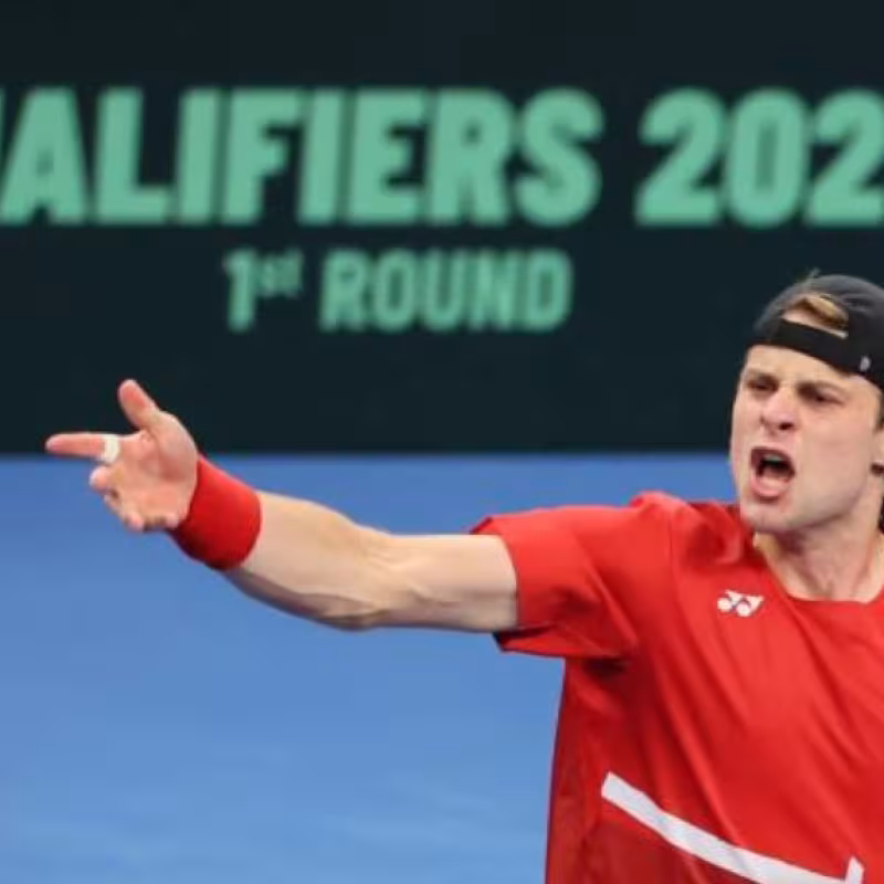Zizou Bergs at the Davis Cup. Photo: Getty.