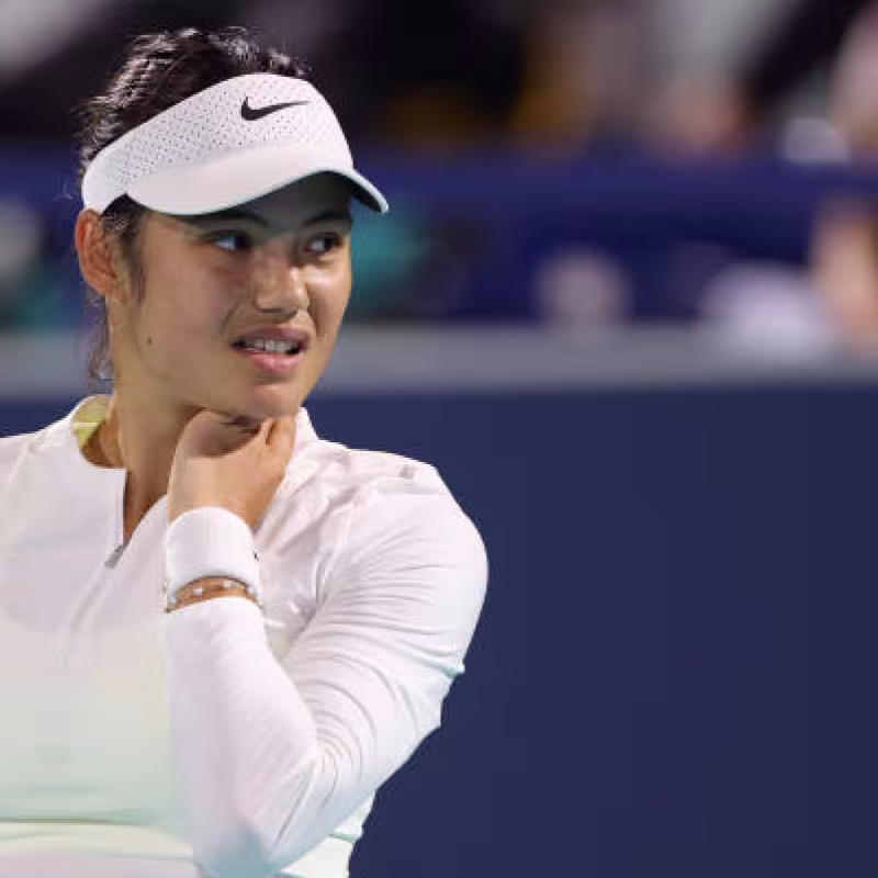 Emma Raducanu at the WTA Abu Dhabi 2025. Photo: Getty