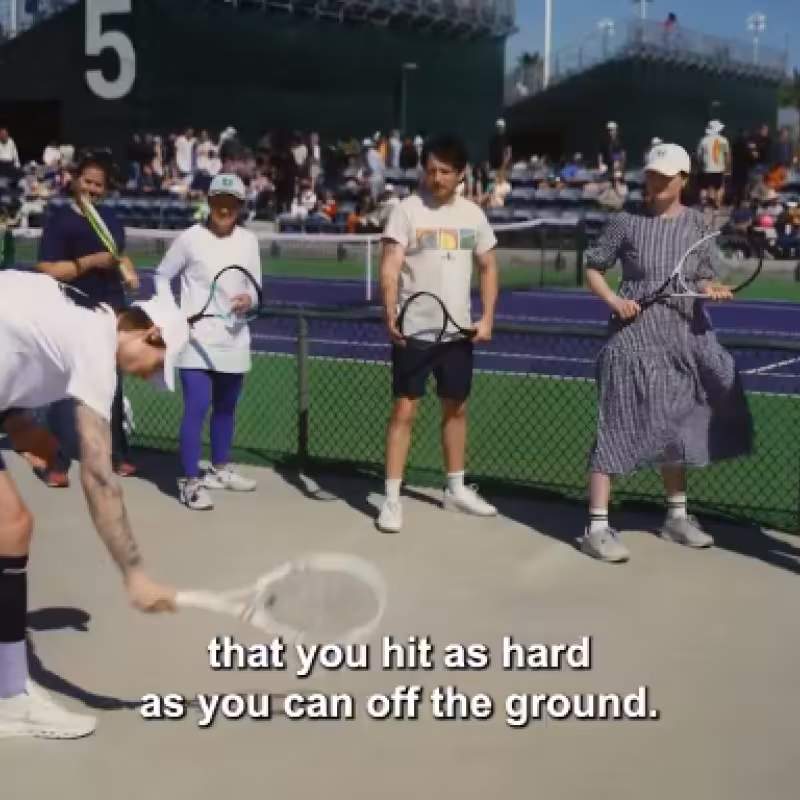 This is the hilarious video in which several tennis players explain the 'secrets' to becoming a professional to various fans. Photo: X
