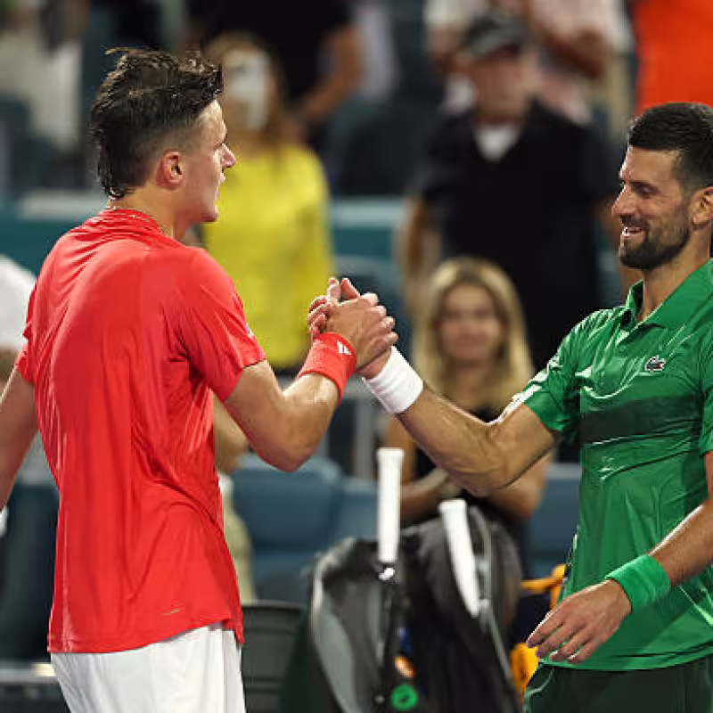 Novak Djokovic, words to Mensik. Photo: gettyimages.