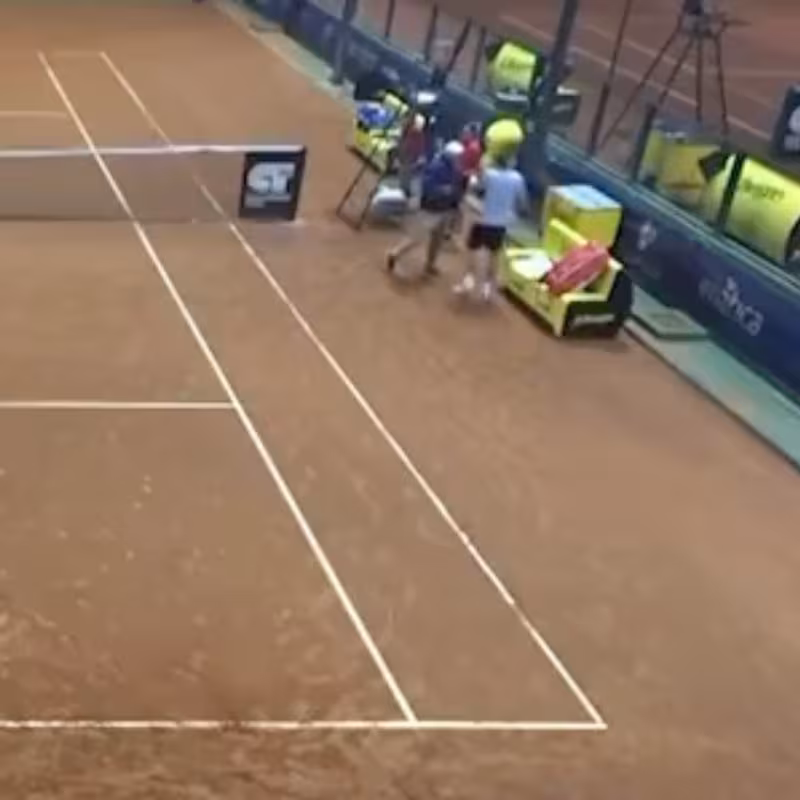 The controversial moment between Pablo Carreño and the chair umpire with a push included. Photo: Getty