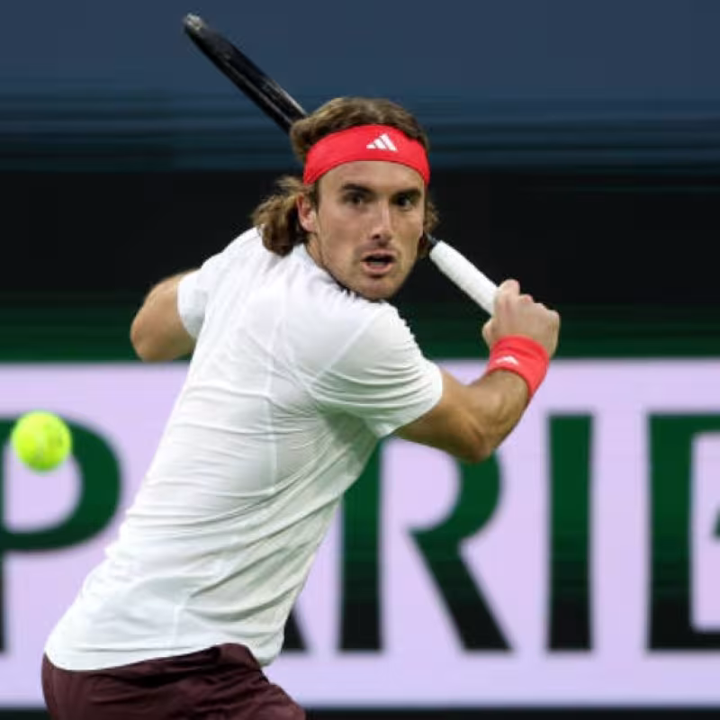Stefanos Tsitsipas at the Indian Wells Masters 2025. Photo: Getty