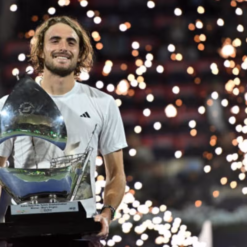 Stefanos Tsitsipas wins ATP Dubai 2025. Photo: Getty