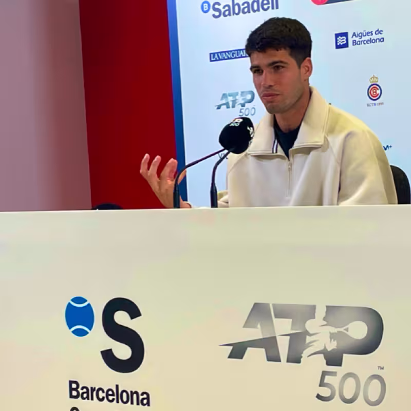 Carlos Alcaraz at the Conde de Godó 2025 Media Day. Source: Punto de Break