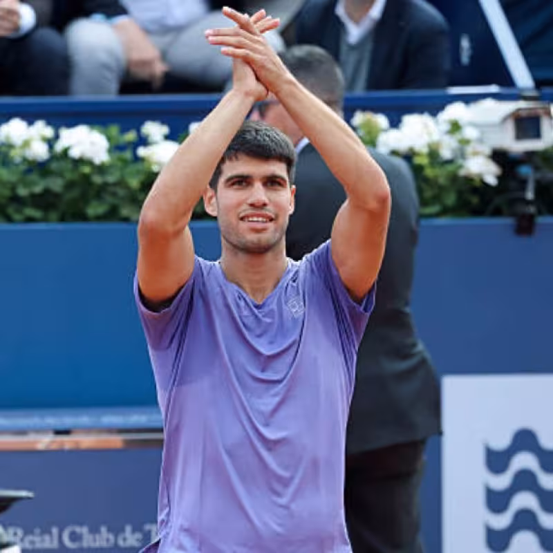 Carlos Alcaraz at the Conde de Godó 2025. Photo: Getty