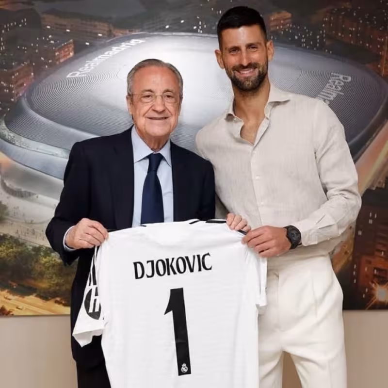 Djokovic received by Florentino at the Bernabéu.