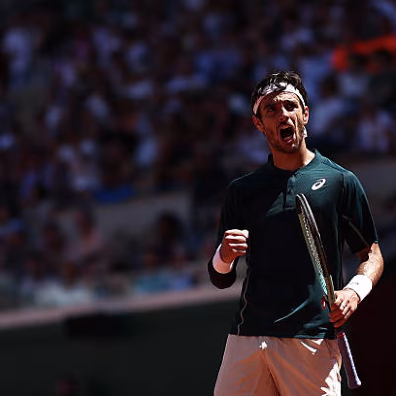 Musetti expresses himself to defeat a demanding Navone. Photo: Getty Images