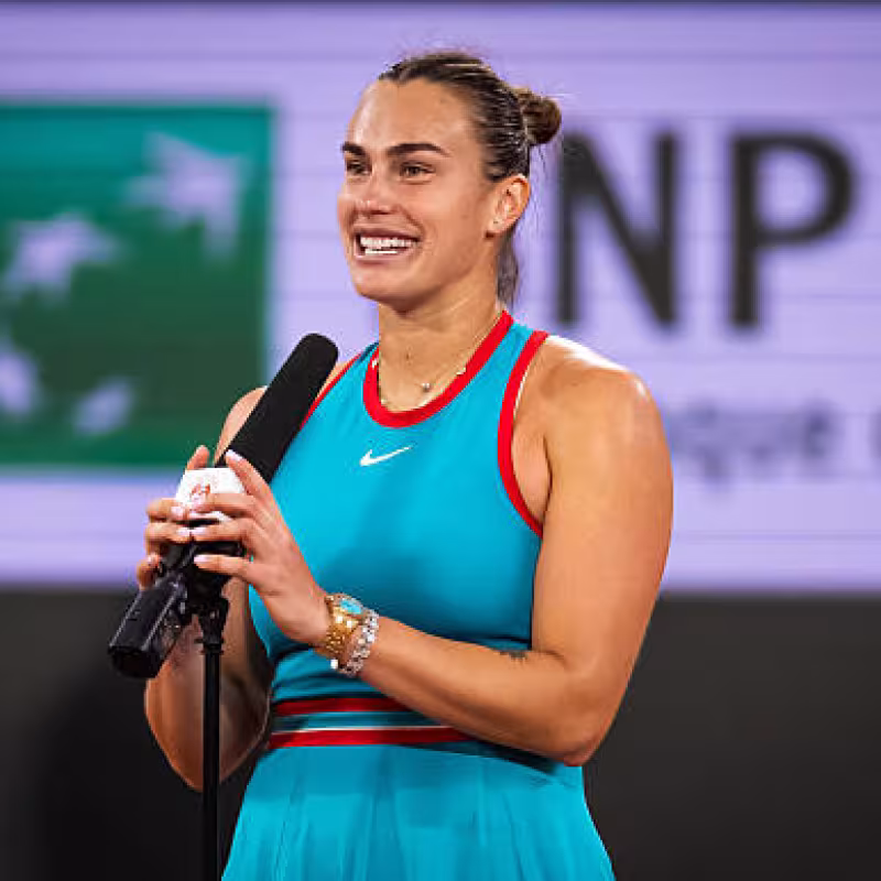 Aryna Sabalenka in press conference after her debut at Roland Garros 2025. Photo: Getty