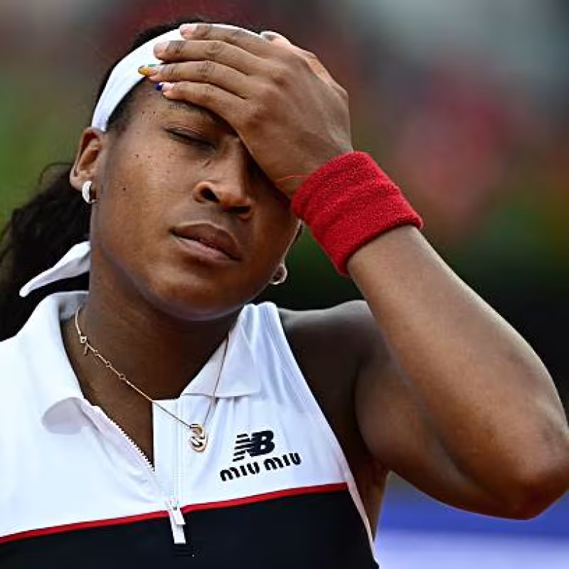 Coco Gauff, disappointed by her defeat in Rome. Photo: gettyimages