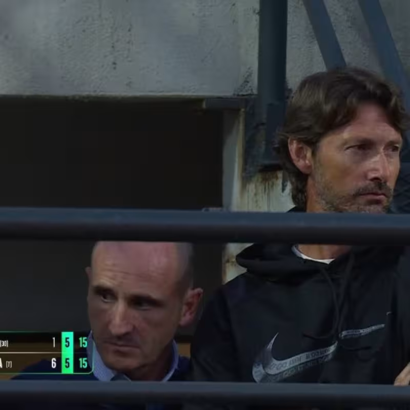 Juan Carlos Ferrero and Albert Molina at the Rome Masters 2025. Photo: WTA TV.