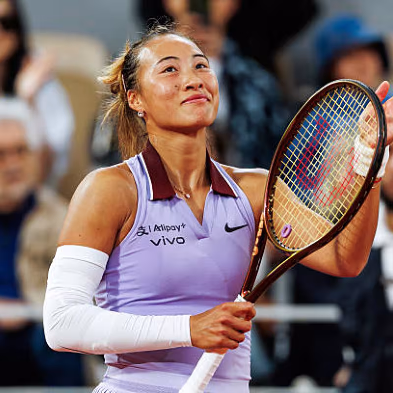 Qinwen Zheng, Tech Operator at Philippe Chatrier. Photo: gettyimages