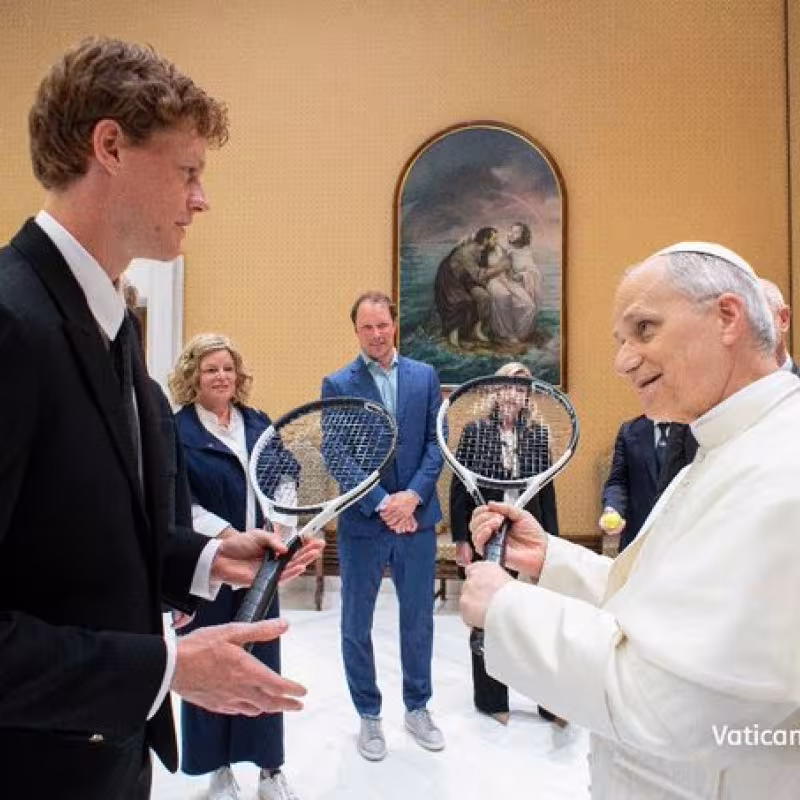 Jannik Sinner Meets with the New Pope. Photo: AFP