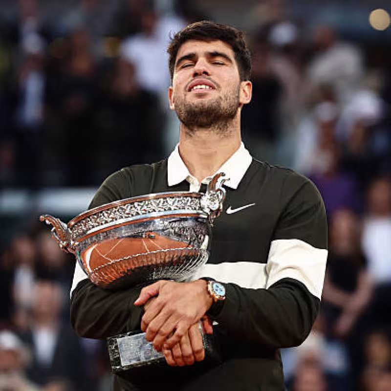 Alcaraz, Gaudio and Djokovic: only tennis players to save match points in a Grand Slam final. Photo: Getty Images