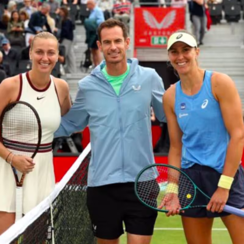 Kvitova and Haddad Maia Inaugurate the 'Andy Murray Arena.' Source: Getty