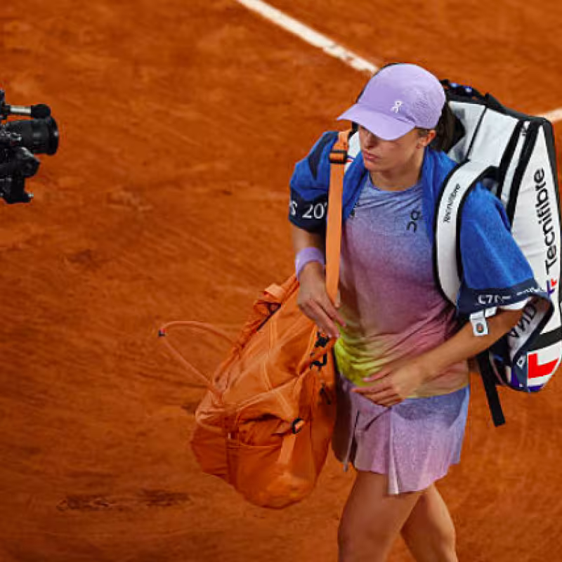 Iga Swiatek eliminated at Roland Garros. Source: Getty