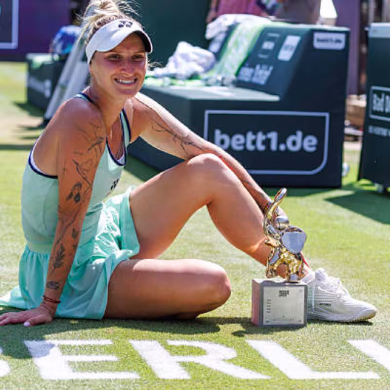 Marketa Vondrousova and her story of pain after winning in Berlin. Source: Getty