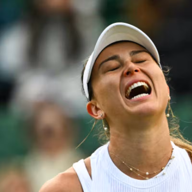 Paula Badosa, eliminated at Wimbledon 2025. Source: Getty