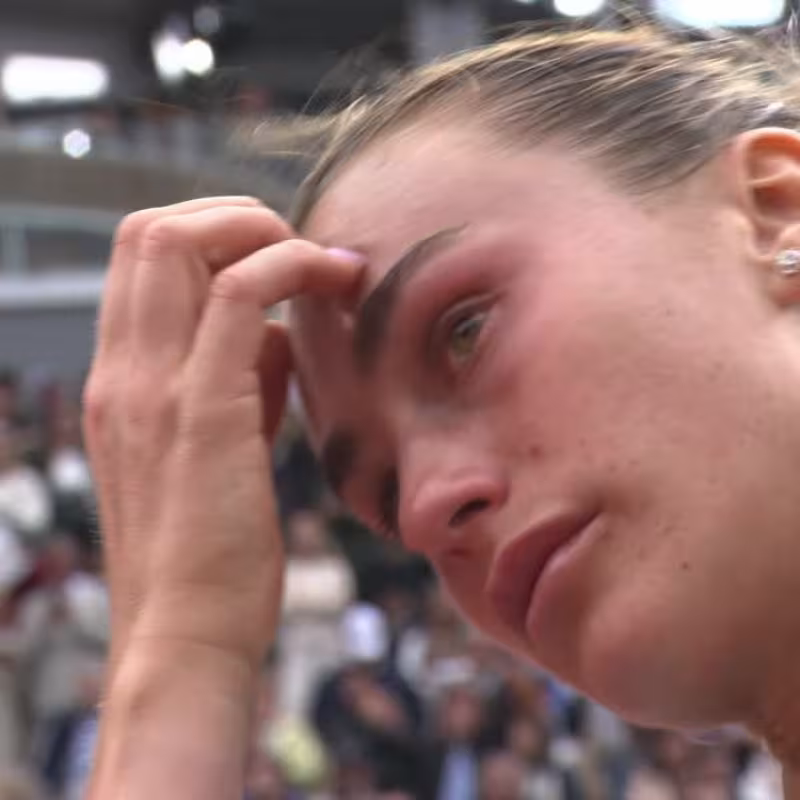 Sabalenka, completely broken after losing at Roland Garros. Photo: Social Media