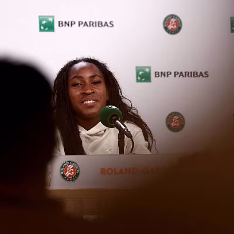 Coco Gauff in press conference at Roland Garros 2025. Photo: Getty