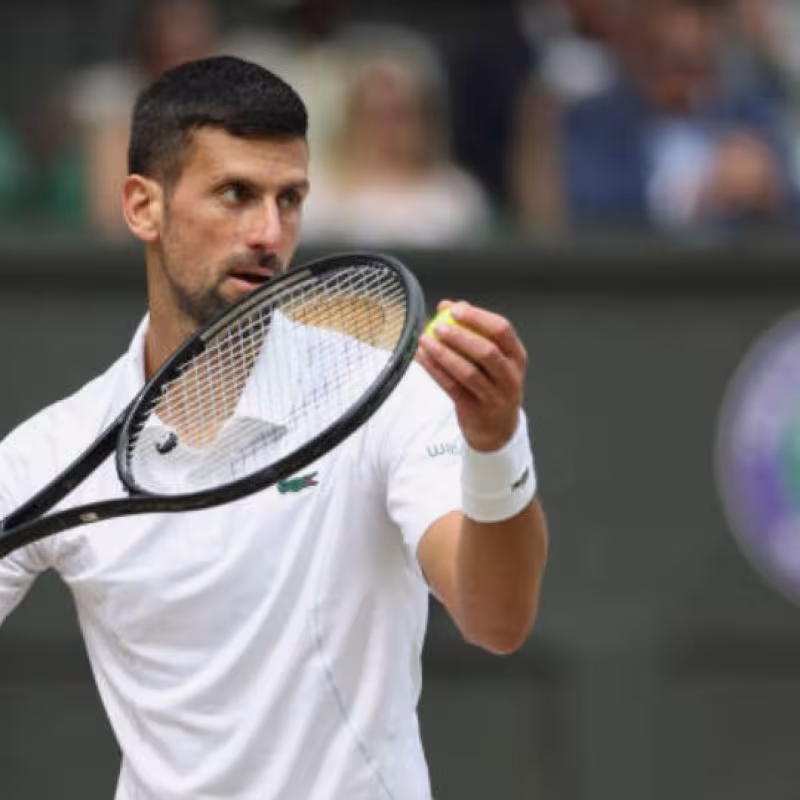 Novak Djokovic at Wimbledon 2024. Photo: Getty