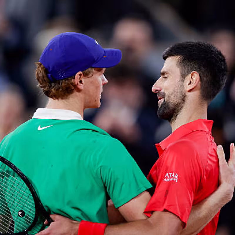 Djokovic and Sinner, after the Roland Garros match.