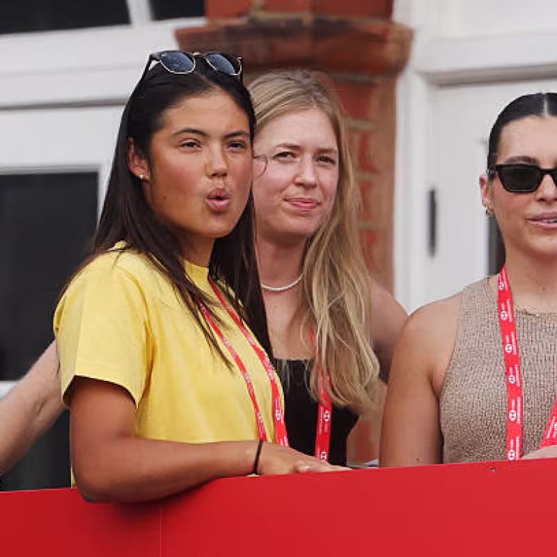 Emma Raducanu during Carlos' match at Queen's. Source: Getty