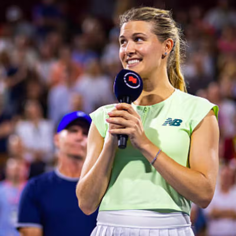 Eugenie Bouchard in her final professional match. Source: Getty