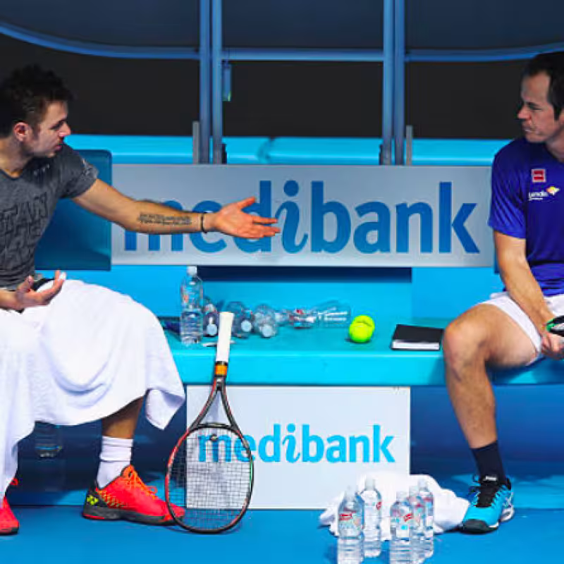 Stan Wawrinka alongside Magnus Norman. Source: Getty