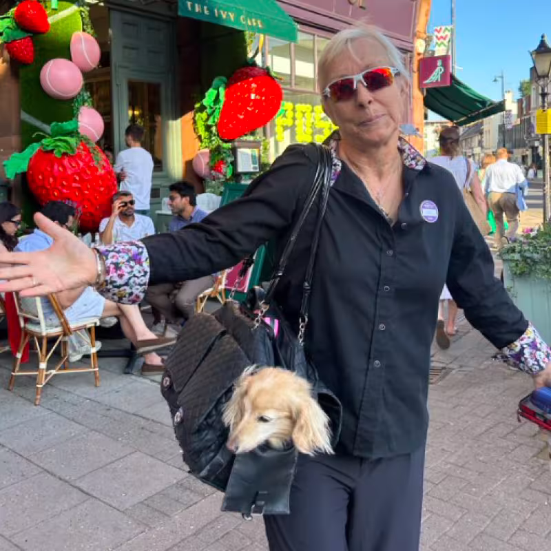 Martina Navratilova, rejected from a restaurant for bringing her dog. Source: X