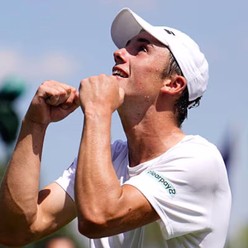 This is Oliver Tarvet, the next opponent of Alcaraz at Wimbledon. Source: Getty