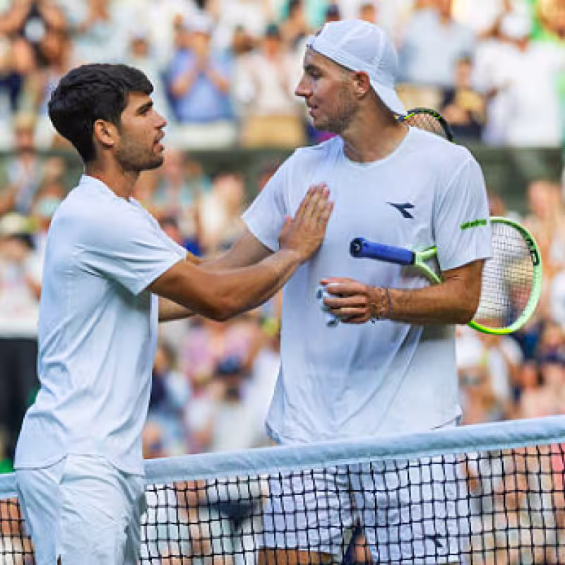 Jan-Lennard Struff assesses his defeat to Alcaraz at Wimbledon. Source: Getty