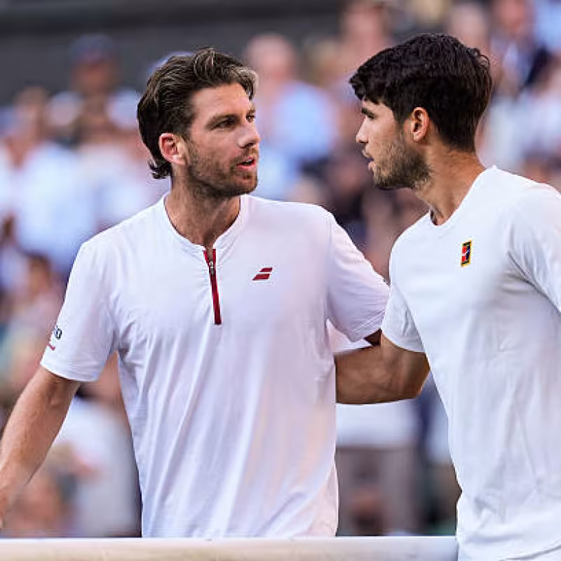 Cameron Norrie, defeated by Carlos Alcaraz at Wimbledon 2025. Photo: Getty