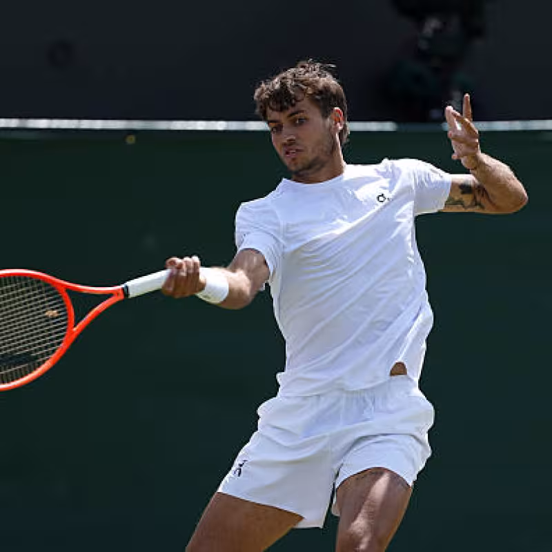 Flavio Cobolli beats Cilic at Wimbledon 2025. Photo: gettyimages