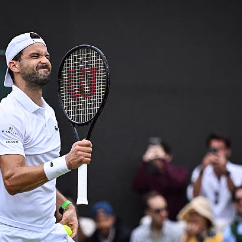 Grigor Dimitrov at Wimbledon 2025. Photo: Getty