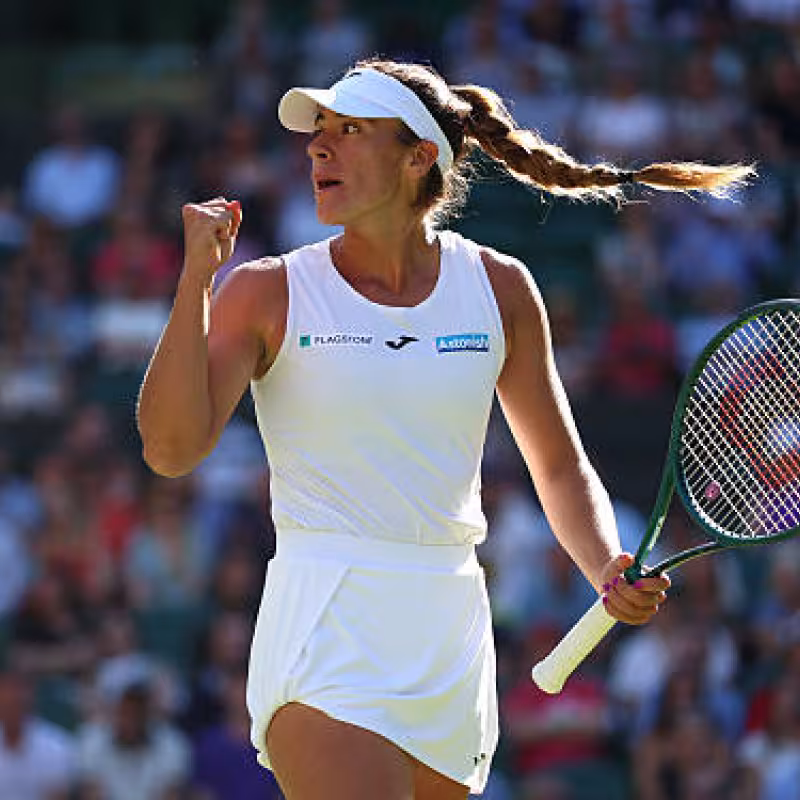 Solana Sierra, surprise at Wimbledon 2025. Photo: gettyimages