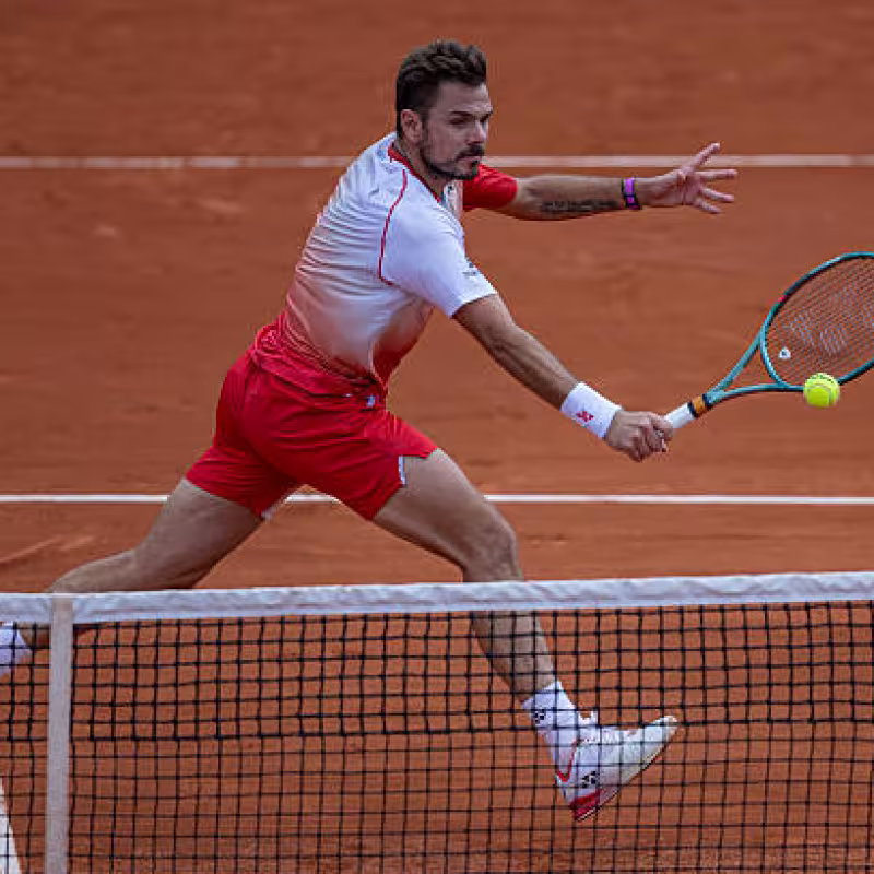 Wawrinka leaves it all on the court, but it's not enough against Dzumhur. Photo: Getty