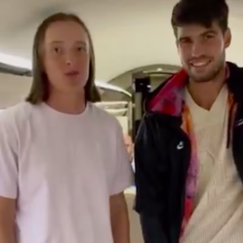 Iga Swiatek and Carlos Alcaraz flying to the US Open 2025. Source: Cincinnati Open