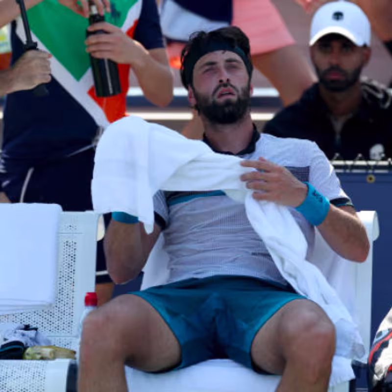 Nikoloz Basilashvili and the most random celebration of the year. Source: Getty