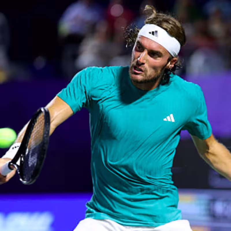 Stefanos Tsitsipas eliminated in Winston-Salem 2025. Source: Getty