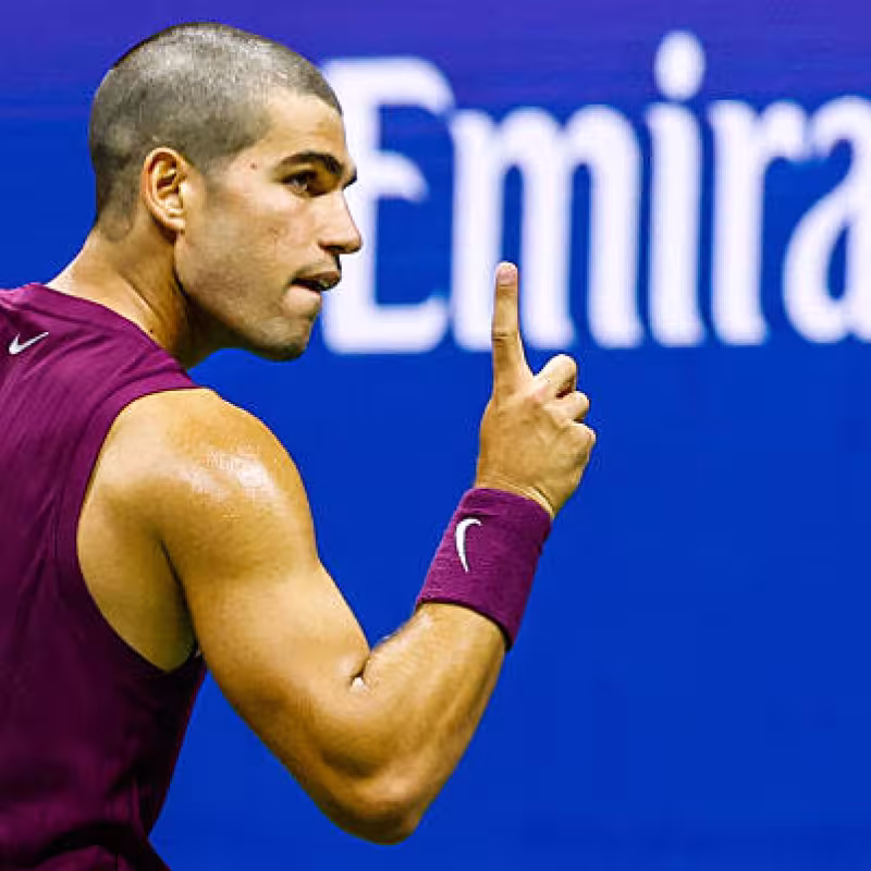 Alcaraz doesn't lose strength. Photo: Getty.