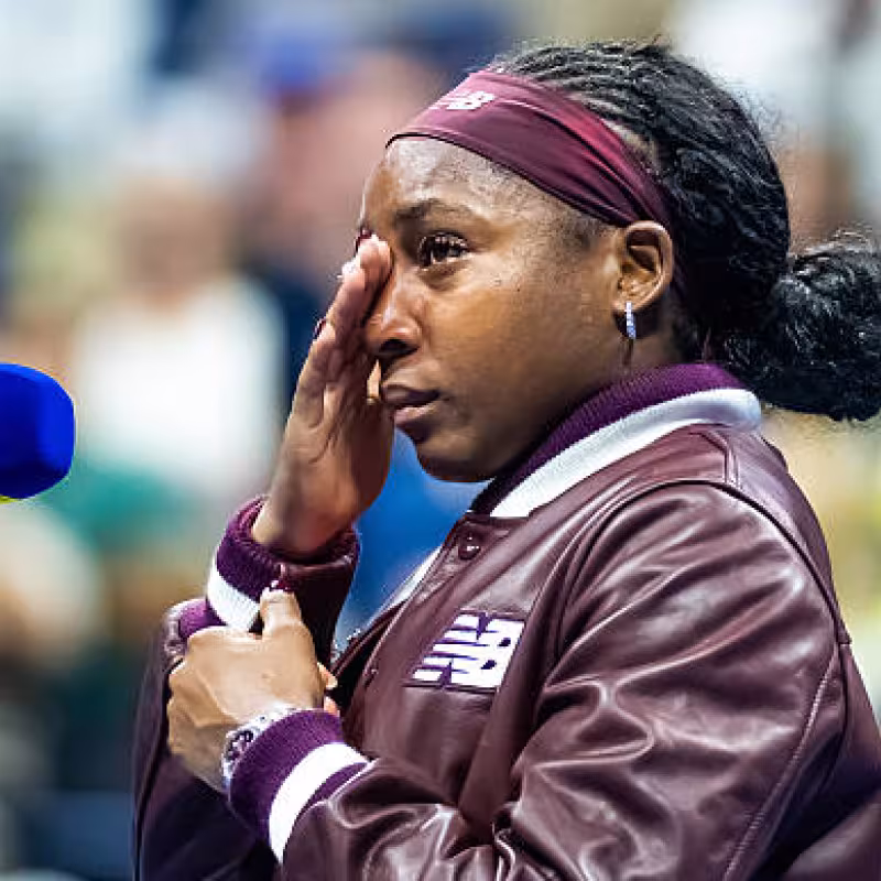 Gauff breaks down: "It's been a couple of tough weeks on and off the court." Photo: Getty