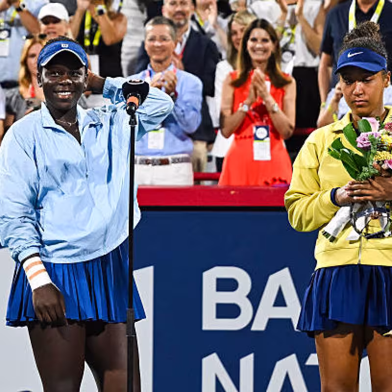 Naomi Osaka, with Mboko at the awards ceremony. Source: Getty