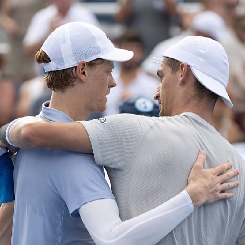 Atmane surrenders to Sinner. Photo: Getty