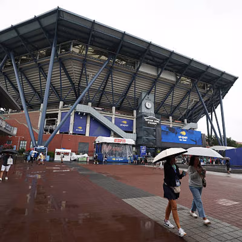 The qualifying stage of the US Open 2025 is interrupted by bad weather. Photo: Getty